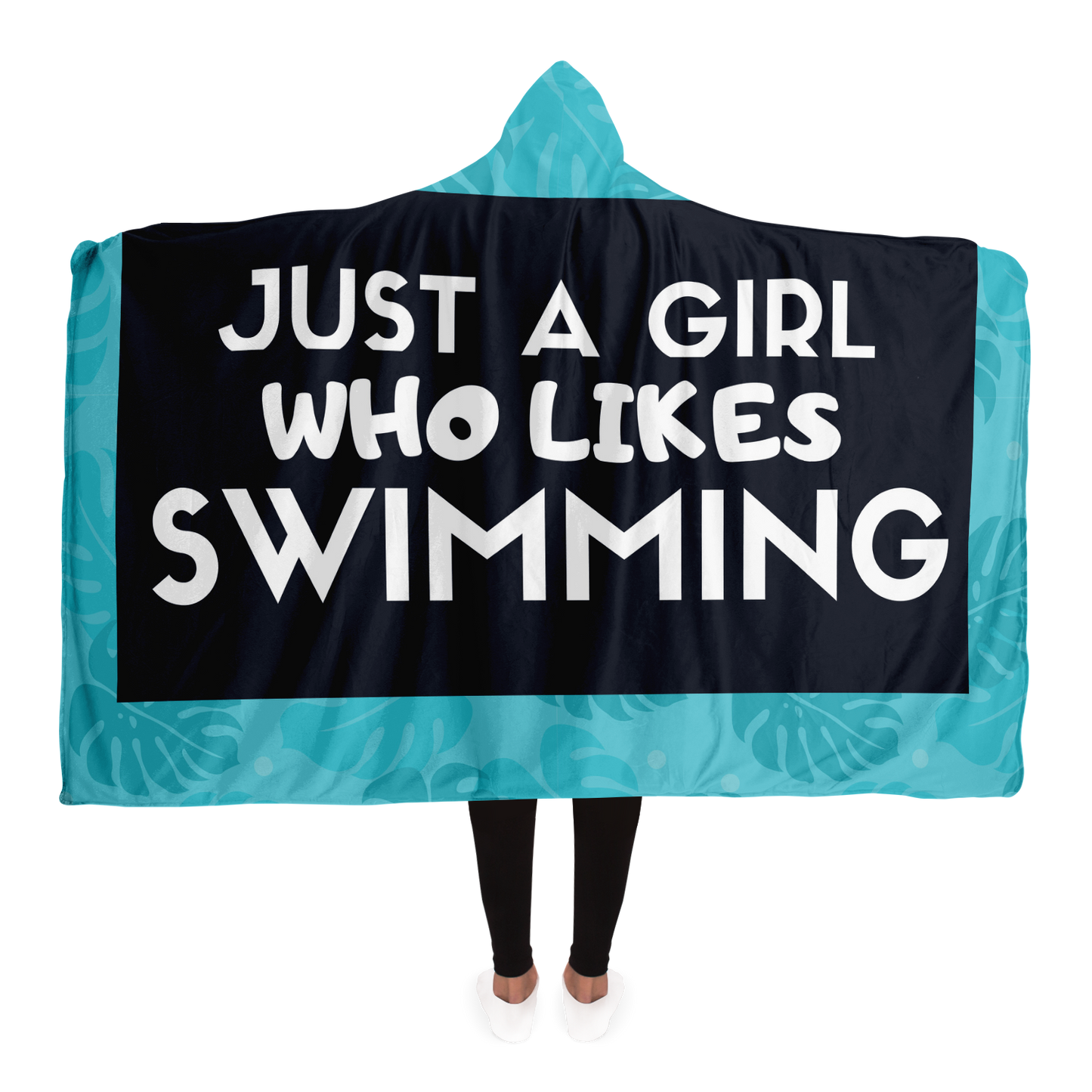 "Just A Girl Who Likes Swimming" Hooded Blanket