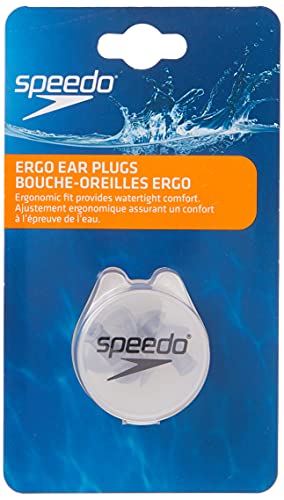 Speedo Unisex-Adult Swim Training Ergo Ear Plugs Silver, 1 Pair (Pack of 1)