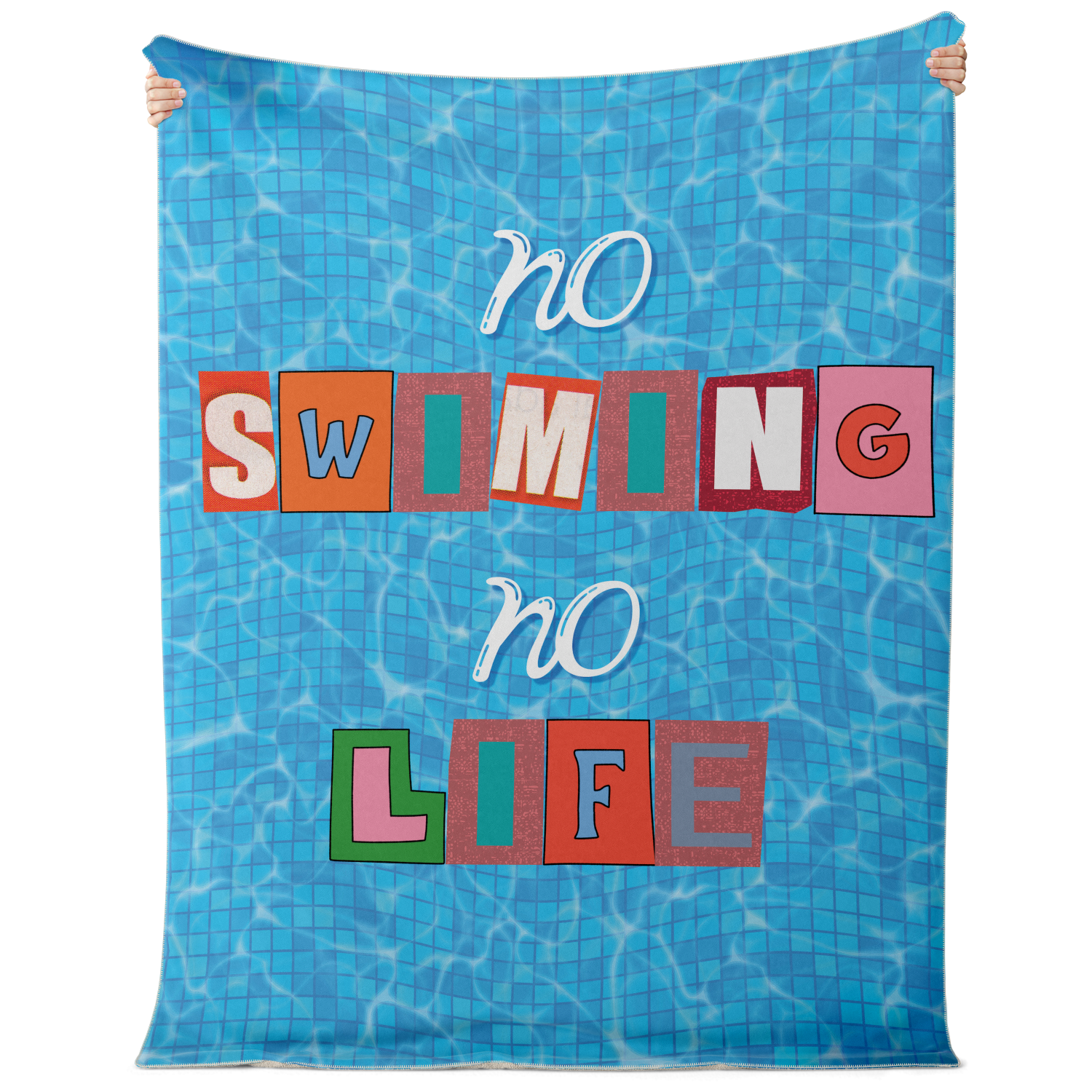 "No Swimming No Life" - microfleece blanket