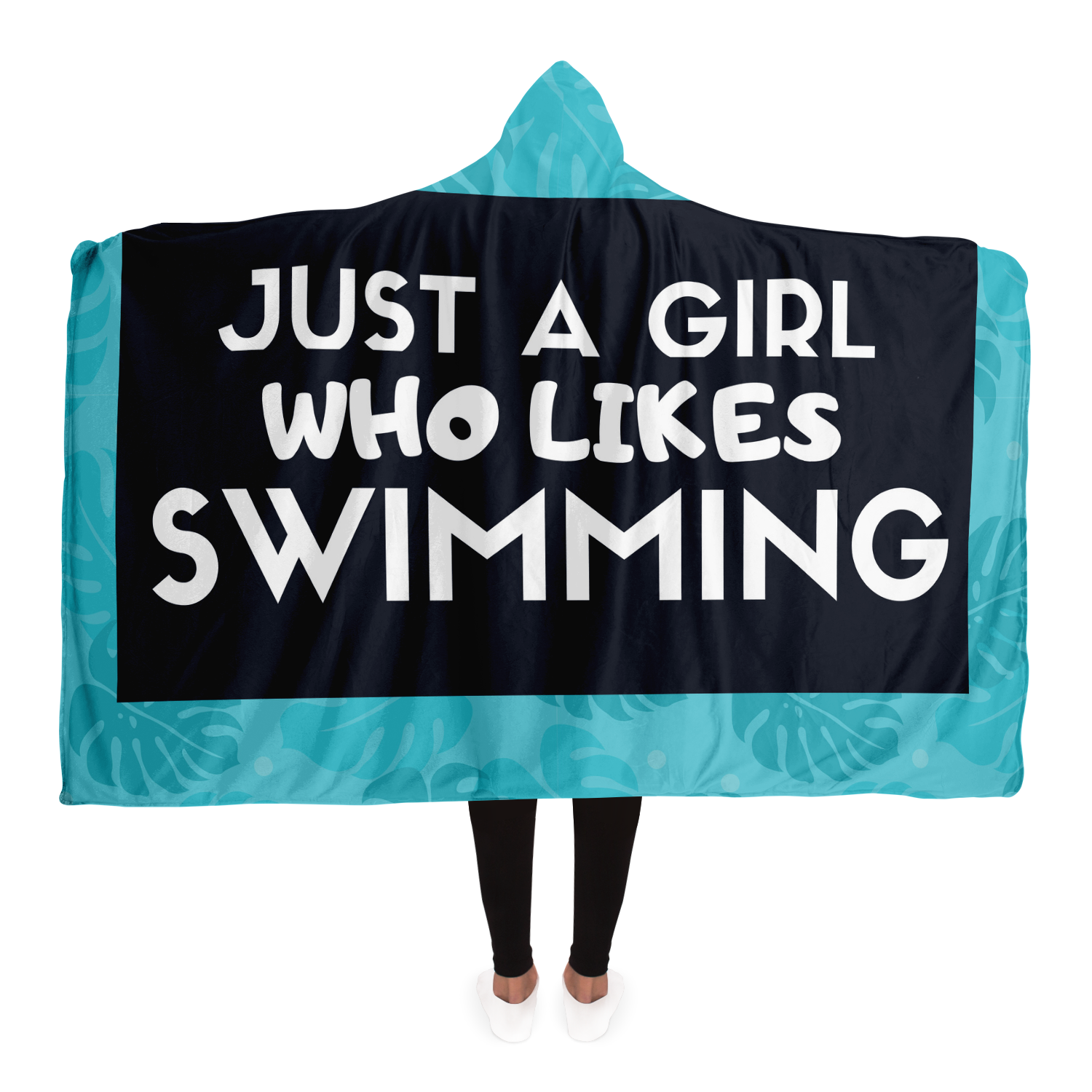 "Just A Girl Who Likes Swimming" Hooded Blanket