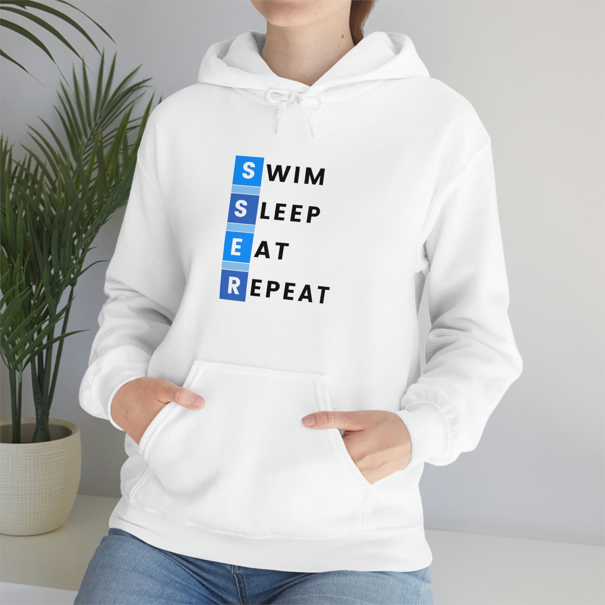 Swim, Sleep, Eat, Repeat Hooded Sweatshirt