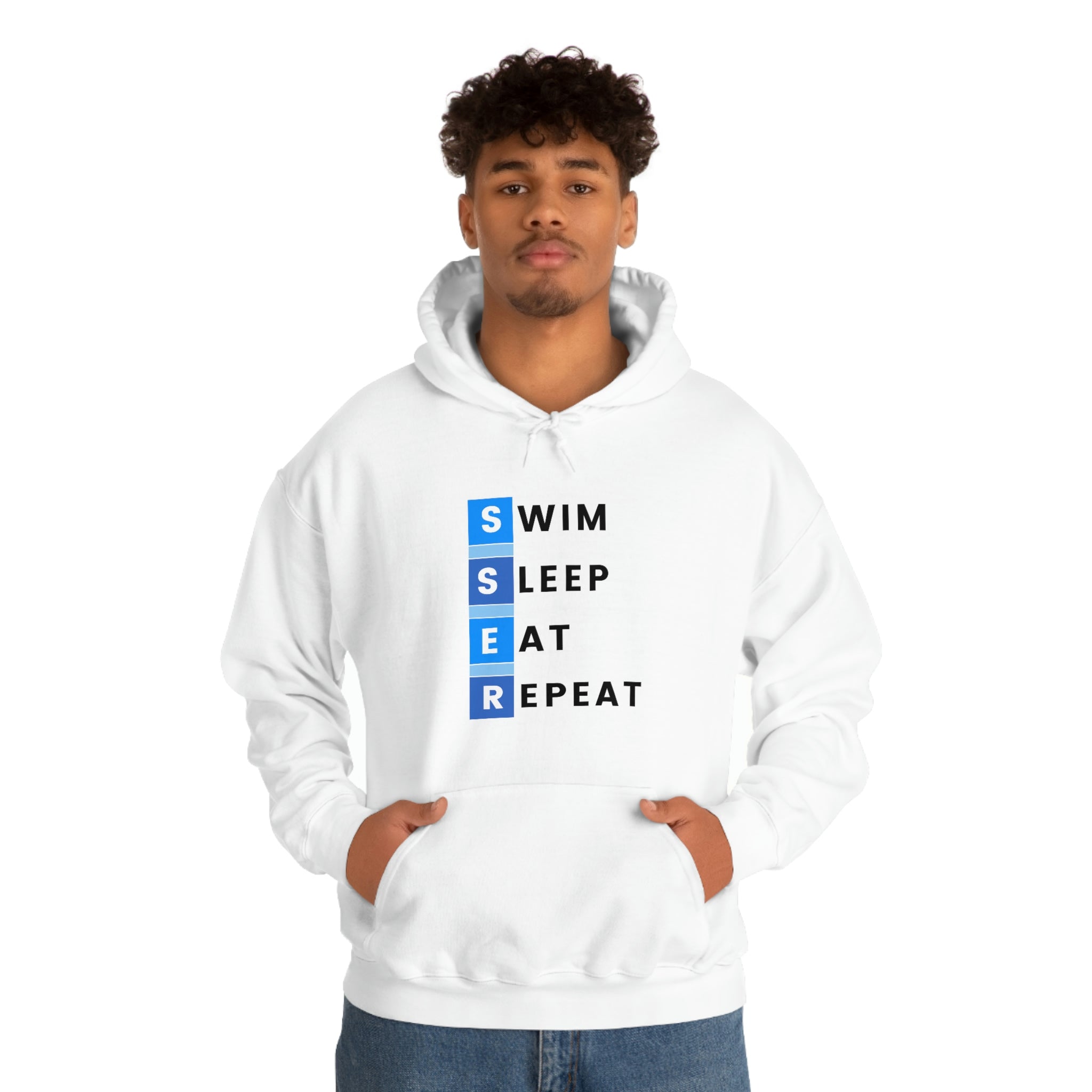 Swim, Sleep, Eat, Repeat Hooded Sweatshirt
