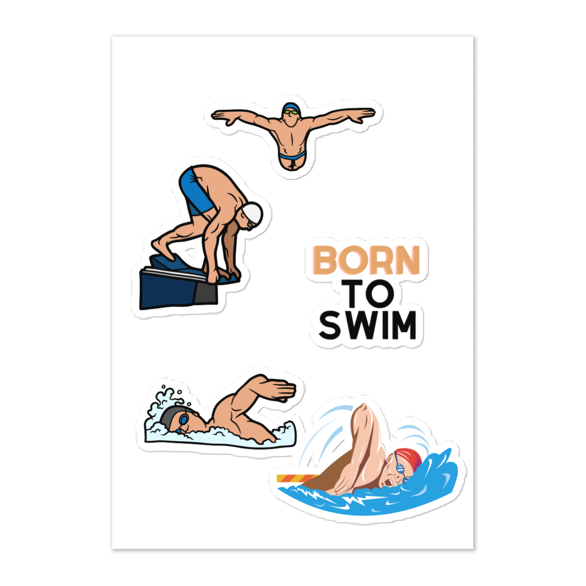 "Swimmer" Sticker sheet
