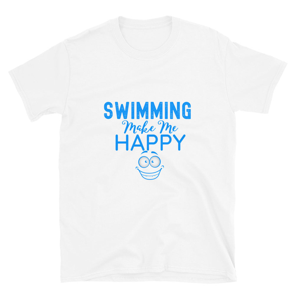 "Swimming Make Me Happy" - Short-Sleeve Unisex T-Shirt