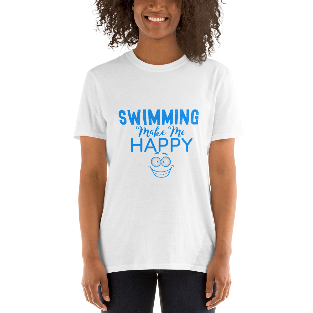 "Swimming Make Me Happy" - Short-Sleeve Unisex T-Shirt